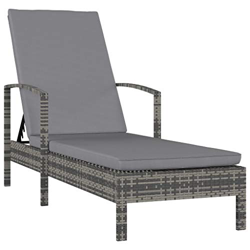 Festnight Tumbona con Reposabrazos Tumbonas Jardin Exterior Ratán Sintético Gris 195 x 68 x 95 cm en oferta