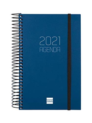 Finocam - Agenda 2021 1 Día página Espiral Opaque Azul Español