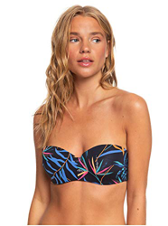 Roxy Lahaina Bay - Top De Bikini Bandeau Moldeado para Mujer Conjunto De Bikini Bandeau, Mujer, Anthracite Wild Leaves s, XL en oferta