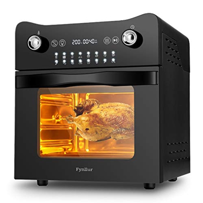 Fynllur 14,6L Freidora de aire caliente 1700W XXL freidora sin Aceite con 16 programas, pantalla táctil LED, Temperatura y tiempo ajustable, Freidora 