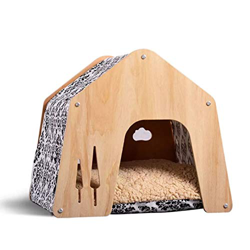 thematys Casa de Madera para Perros con Cubierta de Tela I Casa para Perros para el Interior y el Exterior I Resistente a la Intemperie y a los arañaz en oferta
