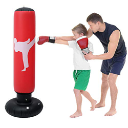 Taekwondo - Saco de boxeo de tierra de 160 cm, saco de arena hinchable para fitness Independiente, para entrenamiento adultos y niños (rojo) precio
