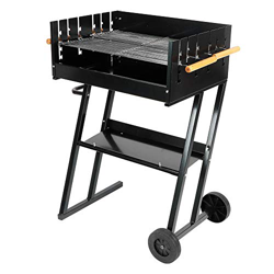 Barbacoa de BBQ, Parrilla de Carbón de Acero, Barbacoa de Exterior Parrilla con Ruedas para Camping, Picnic, Fiesta 90.5 x 73 x 46 cm características