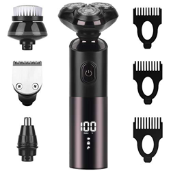 NAVANINO Afeitadora eléctrica,afeitadora impermeable para hombres, recortadora de precisión, afeitadora rotativa, cepillo de limpieza facial, recortad en oferta