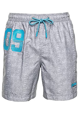 Superdry Waterpolo Swim Short Pantalones Cortos, Gris (Silver Grey Grit Vgk), M para Hombre