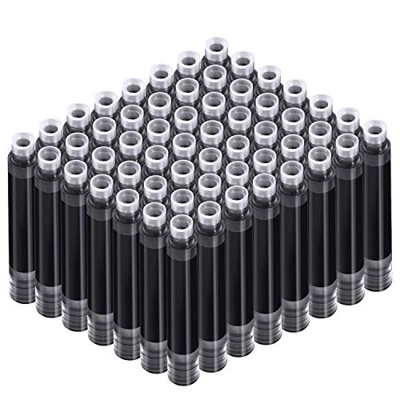 60 Piezas Cartucho de Tinta de Pluma Estilográfica Recambio de Pluma Estándar Internacional Corto con 3,4 mm Diámetro de Agujero para Pluma de Caligra