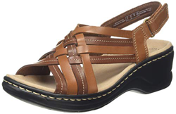 Clarks Lexi Carmen, Sandalias de Talón Abierto para Mujer, Marrón (Tan Leather Tan Leather), 38 EU precio