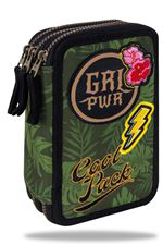 Estuche de tres pisos Coolpack Parches Power Verde características