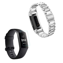 Kit Pulsera Acero Stainless Lux + Herramienta + Película Protectora Pantalla Gel Full Cover Fitbit Charge 3 Cinza características