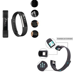 Kit Pulsera Milanese Loop Cierre Magnético + Película Protectora Pantalla Gel Full Cover Fitbit Alta Negro precio