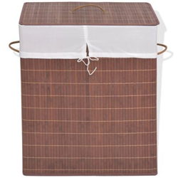 Cesto de la ropa de bambú rectangular marrón vidaXL en oferta