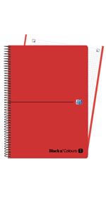 Block Oxford  A4+ 5x5 80h  Black n`Colours rojo cuadriculado