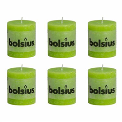 Velas rústicas Bolsius 6 unidades verde lima 80x68 mm características