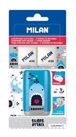 Blíster Milan  afilaborra COMPACT Shark attack + 2 gomas de recambio