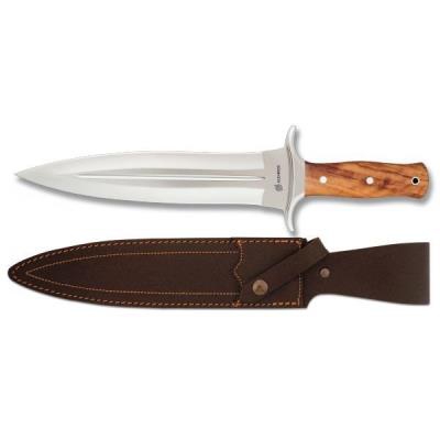 Cuchillo deportivo Rematador Martinez Albainox mango olivo y hoja acero inox de 23.5 cm incluye funda 31667