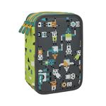 Plumier Milan 3 pisos Happy Bots Gris