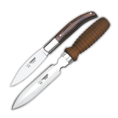 Cudeman 800-R Set de Cuchillo y navaja profesional de tauromaquia con mango de estamina y funda de cuero