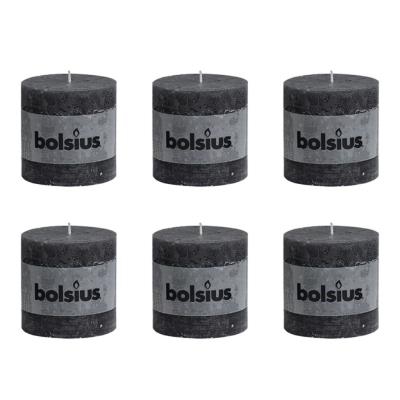 Velas rústicas 100 x mm 6 unidades gris oscuro