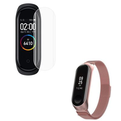 Kit Pulsera Milanese Loop Cierre Magnético + Película Protectora Pantalla Gel Full Cover Xiaomi Mi Band 4 Rosa precio