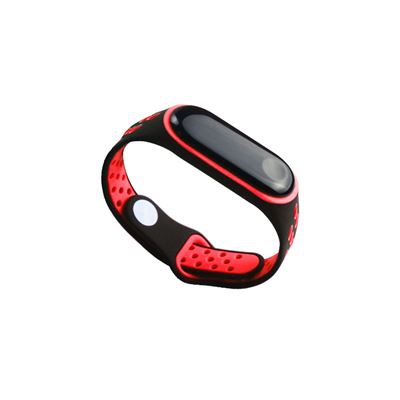 Pulsera de Silicona suave para Xiaomi Mi Band 3 /4, Negro & Rojo