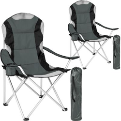 Sillas de camping TecTake acolchadas gris - 2 unidades en oferta