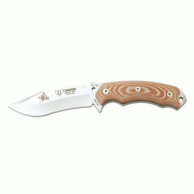 Cuchillo de supervivencia JJSK1 Cudeman 124-X con mango micarta color marrón / negro hoja de 11,7 cm y funda