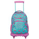 Mochila escolar Totto con ruedas renglones corazones multicolor en oferta