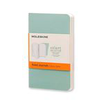 Set 2 libretas Moleskine Volant XS rayas verde salvia y verde alga características