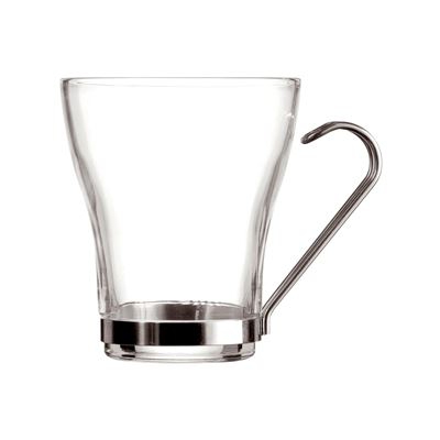 Taza Café cristal y acero inoxidable Quid 23 cl