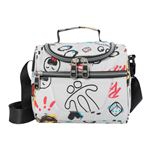 Portameriendas escolar Totto Pizarra gris robots