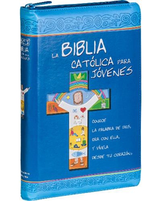 La Biblia católica para jóvenes (Edición azul en piel con cremallera)