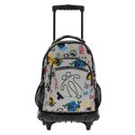 Mochila con ruedas Totto rue bomper renglones gris características