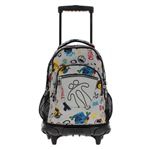 Mochila con ruedas Totto rue bomper renglones gris