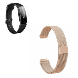 Kit Pulsera Milanese Loop Cierre Magnético + Película Protectora Pantalla Gel Full Cover Fitbit Inspire Rosa características