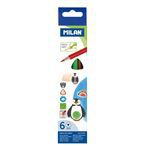 Caja de seis lápices Milán Triangulares en oferta