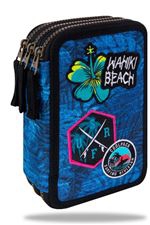 Estuche Coolpack 3 pisos Parches Surfing Azul