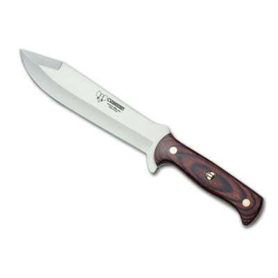 Cuchillo de caza Cudeman 117-R con mango de estamina y hoja de 19,5 cm con funda