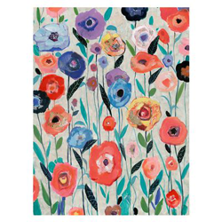 Cuadro abstracto flores multicolor. Óleo sobre lienzo (90 x 120 cm) - 50301011444468 en oferta