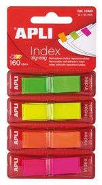 Índices autoadhesivos Apli en zig-zag flúor (12 x 45)