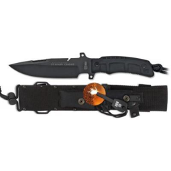 Cuchillo táctico Rui hoja mango SFL Rubber Coated y hoja Acero Inox Titanium Coated de 16 cm Incluye funda nylon y Pedernal 31830 precio