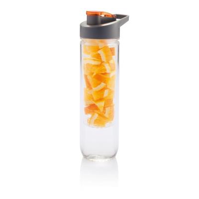 Botella de agua con infusor naranja