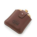 Kit Petaca Acero inoxidable + Funda Cuero Marrón en oferta