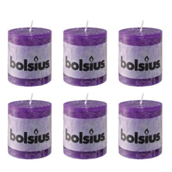 Velas rústicas 80 x 68 mm moradas 6 unidades características