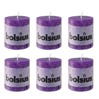 Velas rústicas 80 x 68 mm moradas 6 unidades