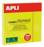 Notas adhesivas Apli amarillo brillante (75 x 75)