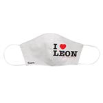 Mascarilla para adulto Fisura lavable i love leon blanco
