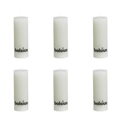 Vela Del Pilar Rústica 190 x 68 mm 6 Piezas Blanco