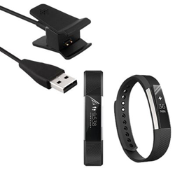 Kit Cargador Usb Charger + Película Protectora Pantalla Gel Full Cover Fitbit Alta precio