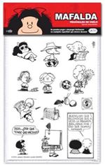 Mini vinilos Mafalda Blanco y negro