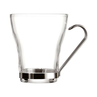 Taza Café cristal y acero inoxidable Quid 11 cl